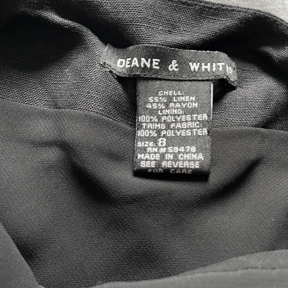 Deane & White Vintage Square Neck Cottagecore Black Linen Dress - Picture 5 of 9